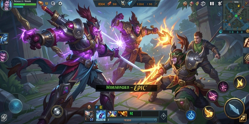Tampilan gameplay mendebarkan dari game MOBA 8364.