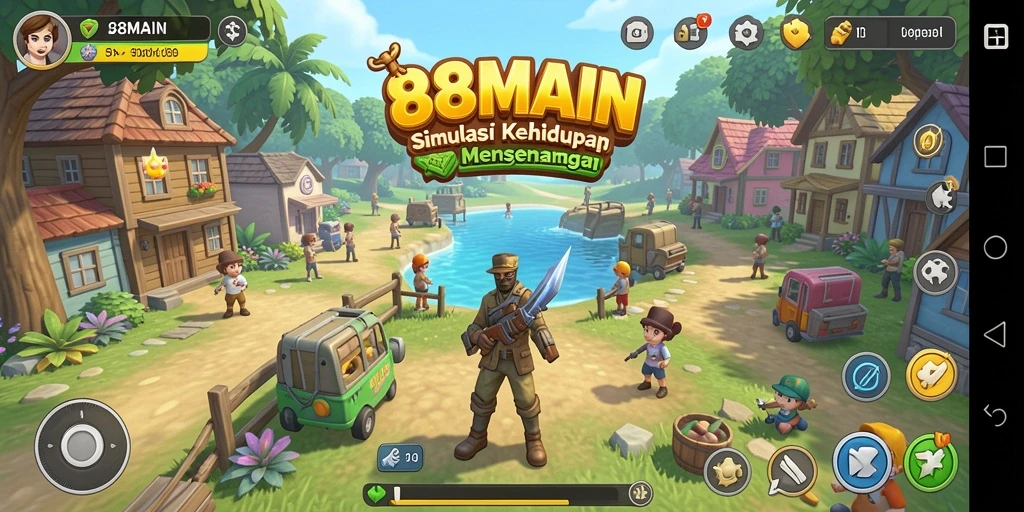 Gameplay menarik dalam 88MAIN yang menggambarkan simulasi kehidupan.
