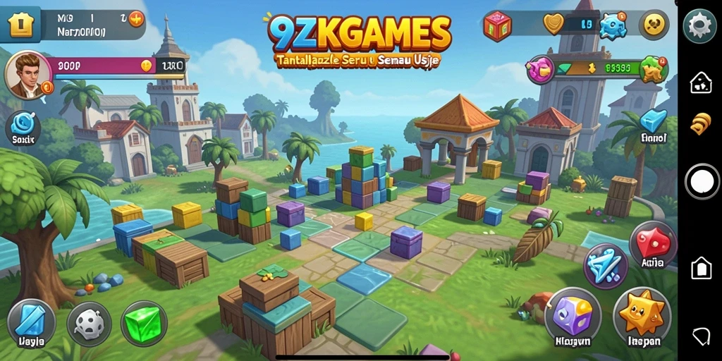Tampilan gameplay menarik dari game puzzle 9ZKGAMES.
