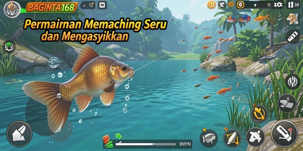 Tampilan gameplay menarik dari BAGINTA168 saat memancing.