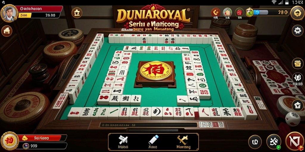 Tampilan gameplay DUNIAROYAL dengan keseruan Mahjong.