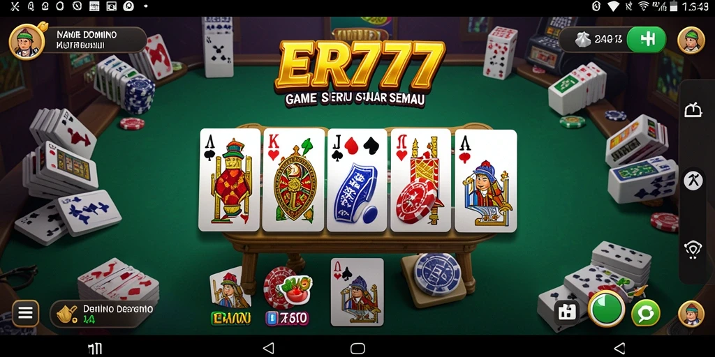 Tampilan gameplay seru ER777 saat bermain Domino.
