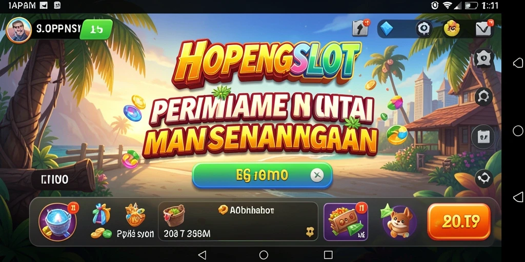 Screenshot HOPENGSLOT menampilkan gameplay seru dengan beragam tema slot.