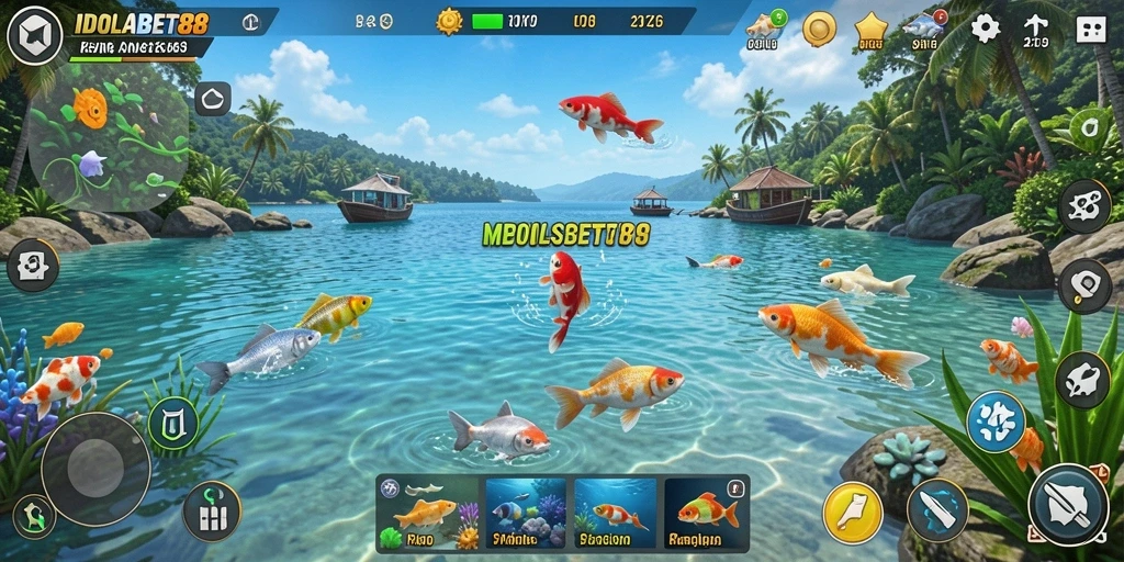 Tampilan seru gameplay memancing di IDOLABET88.