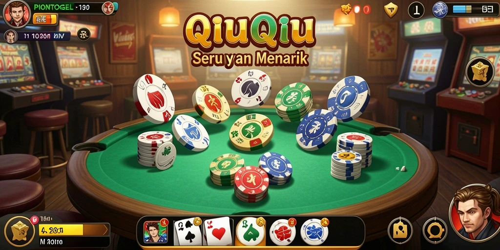Screenshot gameplay PIONTOGEL menampilkan saat seru bermain QiuQiu.