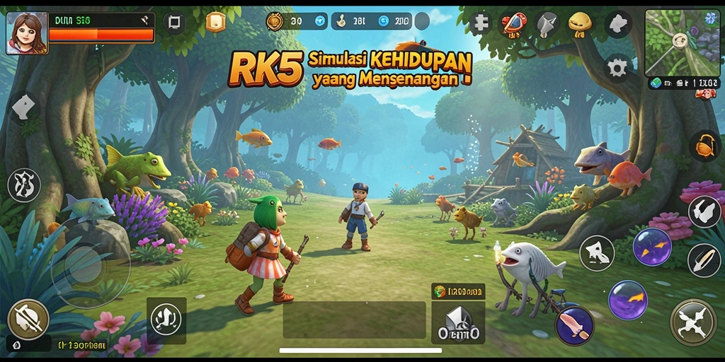 Tampilan gameplay RK55 yang menyenangkan dan interaktif.