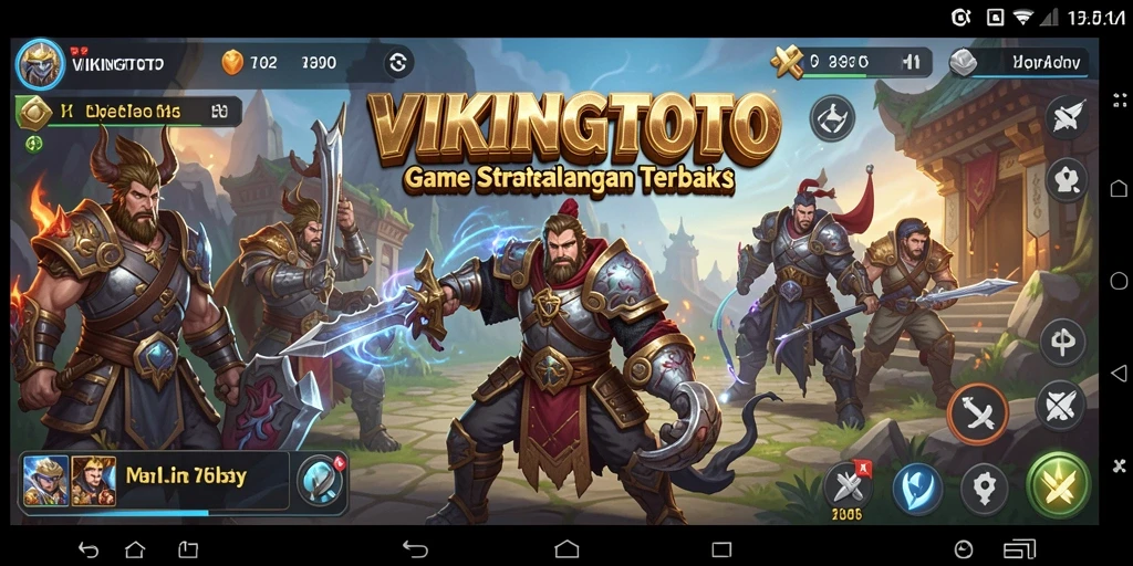 Screenshot gameplay VIKINGTOTO menampilkan pertempuran strategis yang intens.